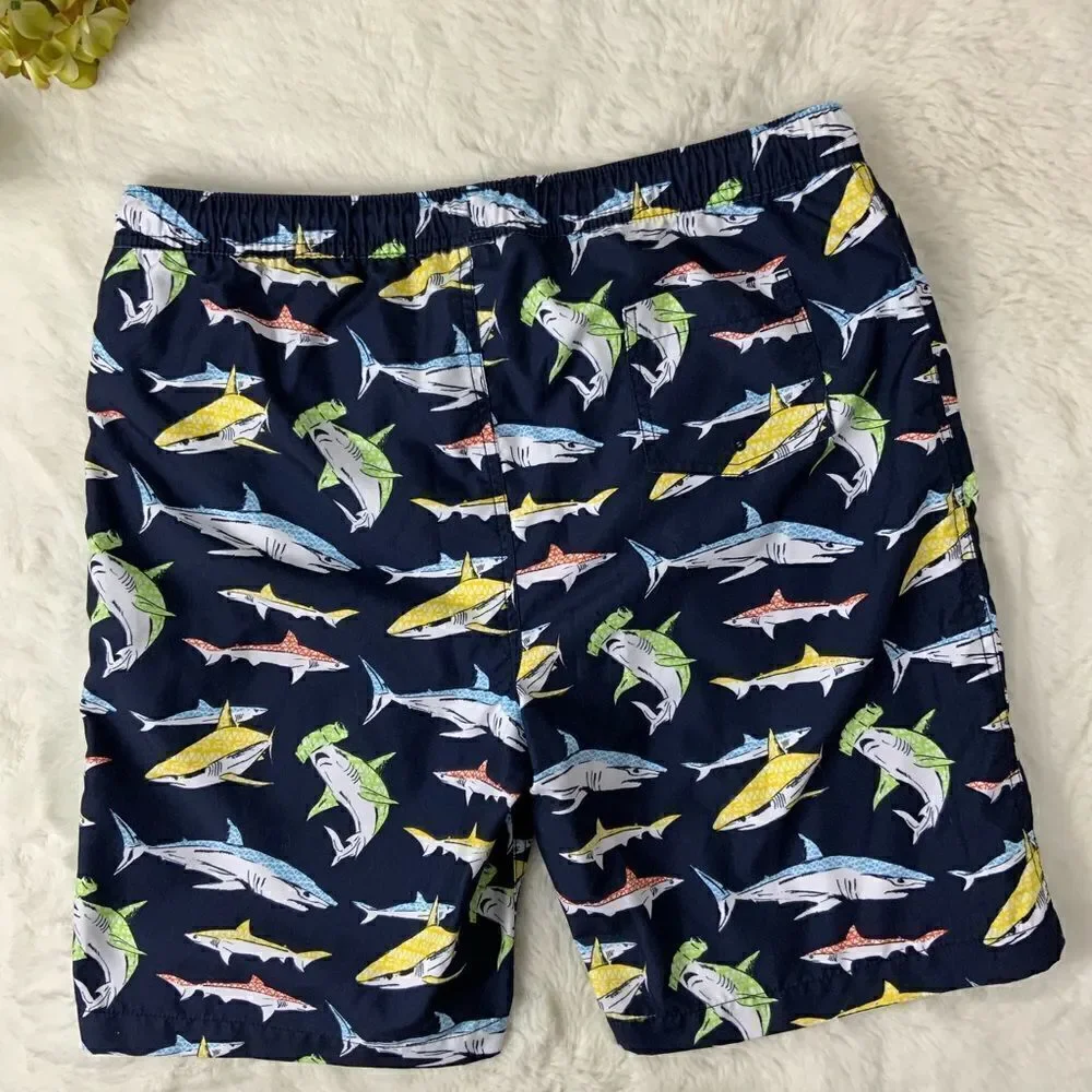 LANDS’ END shark swim trunks